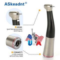 Dental 1:5 Increasing Handpiece Contra Angle LED Fit KAVO NSK Electric Motor BK