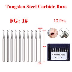 Dental Carbide Burs FG1/2/3/4/5/6/7/8 Round for High Speed Handpiece 10 -100Pcs