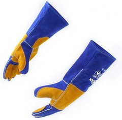 Fireproof 16″ Leather Gloves 932°F Heat Resistant for Grill, Fireplace, Welding