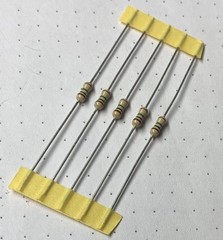 1 MΩ, 5%, 250 mW (1/4 W), Carbon Film Resistor, Unbranded, 5 Each
