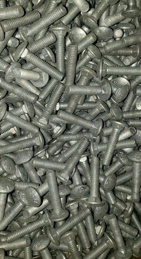 1/2-13 X 6 Galavnized Carriage Bolt Assembly With Nuts, Flats & Locks 120 Pieces