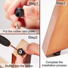 200 Pieces Soft Cutting Board Rubber Feet with Stainless As the Picture Shows