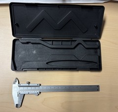 Vintage Metric Vernier Slide Caliper, .02mm, With Plastic Case