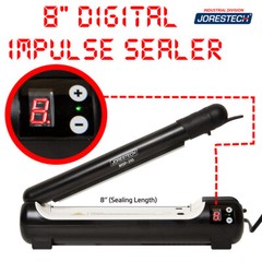8″ Impulse Bag Sealer Digital Poly Bag 5mm Sealing Machine Heat Seal Closer