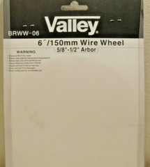 WIRE WHEEL BRUSH 6″ INCH x 1/2-5/8″ ARBOR WIRE BRISTLES BRASS COATED