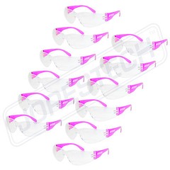 Jorestech Petite Women’s Safety Glasses | Pink Temple | Clear Lens
