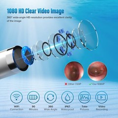 2024 NEW LED Ear Wax Cleaner Ear Camera Otoscope with Light Cleaner Removal Kit