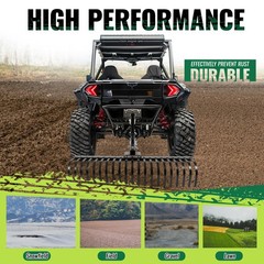 For ATV UTV Lawn Garden Tractors 60″ Landscape Rake W/1 Point Hitch Lift Steel