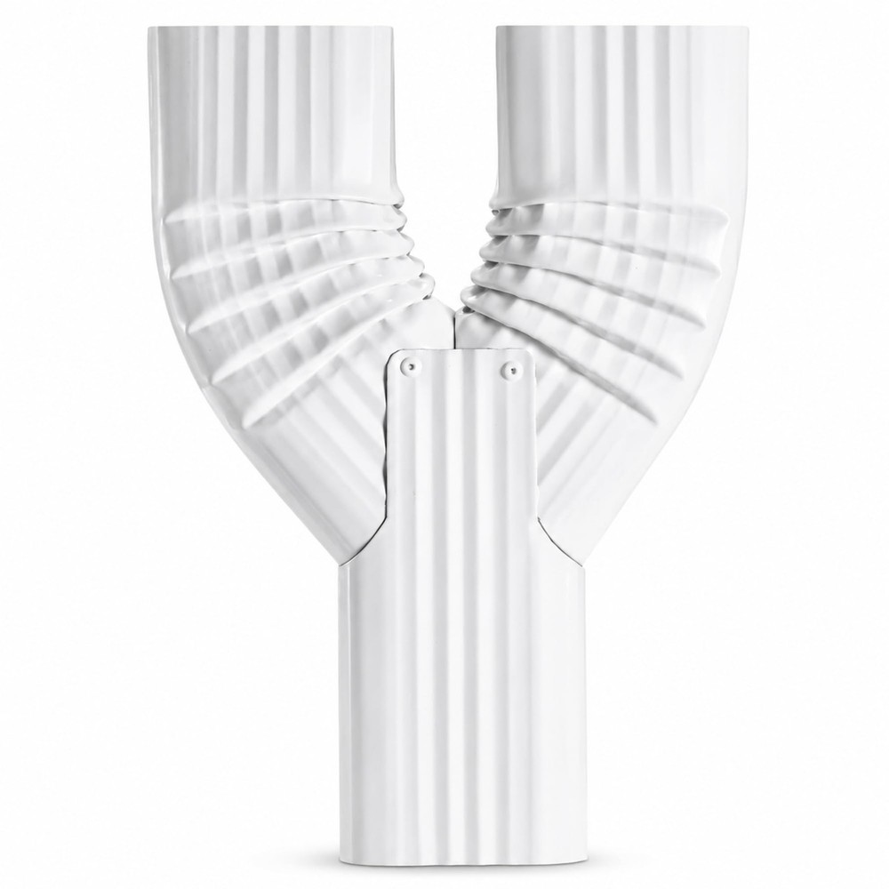 Konohan 2 x 3 Inch White Downspout Gutter Y Diverter 2 x 3 Inch,