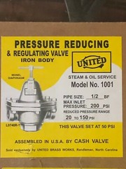 1/2″ United Cash Reducing Valve for Steam, Oil Pressure Regulator Model 1001