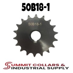 #50 Roller Chain Sprocket, Type B, 18 Teeth 1″ Bore 50B18-1
