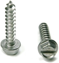 #10 Sheet Metal Screws – Stainless Steel Slotted Hex Washer Head – Select Size