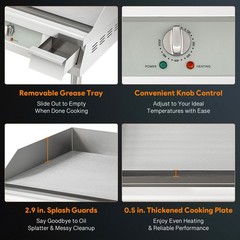 Wilprep 16″ Electric Countertop Griddle – 110V, 1750W, Used