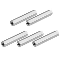 5Pcs 6#-32 UNC 30mm 1.18″ l 304 Stainless Steel Hex Coupling Nuts Connector