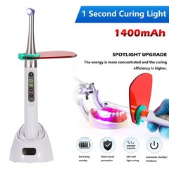 LED Dental Wireless Curing Light 1 Second Cure Lamp 2500mw/cm2 385nm-515nm