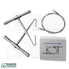Gigli Saw Wire & Handles 3 Pcs Set Neuro Surgical & Veterinary Inst German Grade