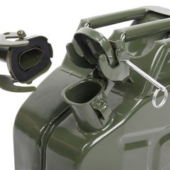 10L Gas Metal Can Gasoline Fuel Container Diesel Tank Green w/ Inverted Oil Pipe