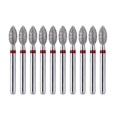 10Pcs Dental FG Diamond Burs Football #368-023F Fine Red DEFEND Friction Grip