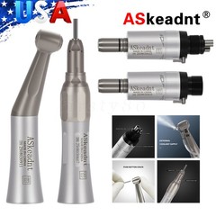 ASkeadnt Dental Slow Low Speed Handpiece Straight Contra Angle Air Motor 4/2Hole