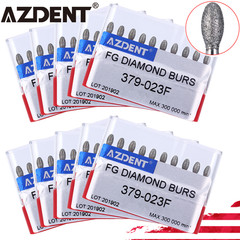 USA AZDENT Dental Diamond Burs Football Shape FG Burs Fine 379-023F/368-023F Red