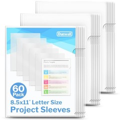 Clear Folders for Documents, Plastic 8.5×11 File Sleeves for Document Protect…