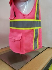 Two Tone High Visibility Pink Safety Vest Size Small – 5XL