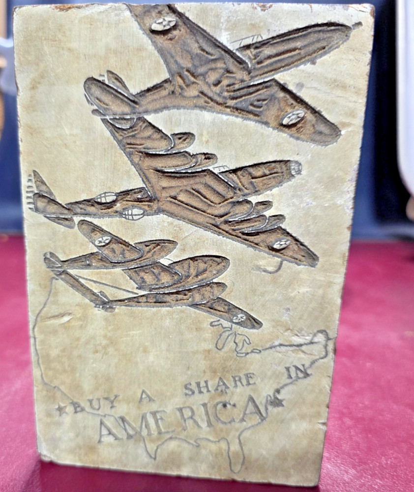 WWII WW 2 Planes Bombers Buy a share in America Letter Press Printing Plate