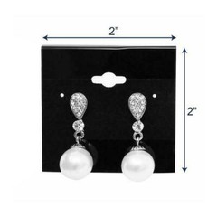 Plain Black Hanging Earring Cards Jewelry Display Flocked Cards 2 X 2 Inch (100)