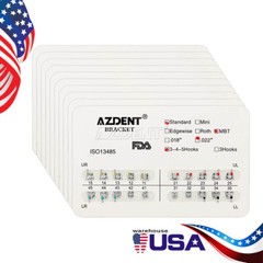 AZDENT Orthodontic Bracket Dental Braces Standard MBT/Roth Slot.022 Hooks 3-4-5