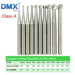 DMXDENT Dental Operative Bur Tungsten Carbide Round FG 1/4 1/2 2 3 4 5 6 7 8# A