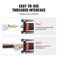 Electric Concrete Vibrator, 1300W 16000 VPM, 2HP Copper Motor Handheld Concrete