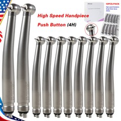 10 ASkeadnt NSK Style Dental High Speed Handpiece Push Button Standard 4 Hole M4