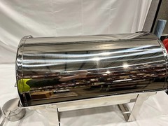 Choice Deluxe 8 Qt. Full Size Chrome Accent Roll Top Chafer.