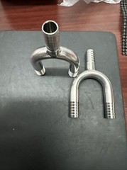 (2) FOOD GRADE STAINLESS STEEL 5/16″ BARB Y HOSE FITTING ADAPTERS SPLICERS