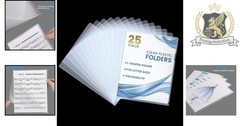 Quality 25 Clear Document Sleeves – Letter Size, Easy Thumb Opening