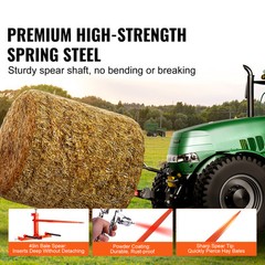 VEVOR 49″ Hay Spear Bale Spears Skid 3-Point Hitch Tractor Attachment 1600lbs