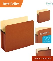 Expanding File Pockets 5.25in Capacity Redrope Reinforced Tyvek for Office Use