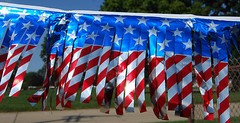 Metallic Stars & Stripes Streamer, Car Lot Pennants Metallic Streamer, 100′