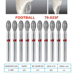 Dental Fine Grit Diamond Burs 379-023F Egg Football Shape for Cutting 10Pcs/PK