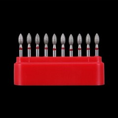 10pcs AZDENT Dental DIAMOND BURS FOOTBALL #368-023F FINE RED DEFEND 10pcs/Pack