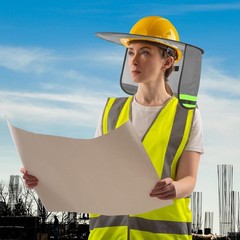 20 Pack Hard Hat Sun Shade Full Brim Sun Shield High Visibility Visor with Re…
