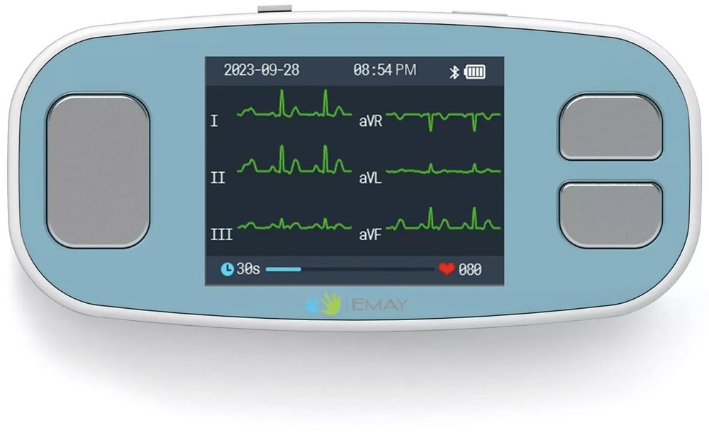 EMAY 6Leads Portable ECG Monitor Record ECG & Heart Rate in 6 Channels /OPEN BOX