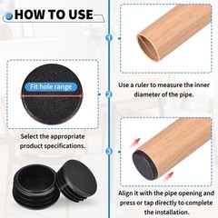10Pcs Black Round Hole Plugs, 2.3”(58mm) OD Fits 2.13-2.22”(54-56.4mm) Hole