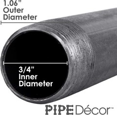 Multipack 3/4″ x 8″ Black Steel Pipes – Enhance Your Home with Industrial Style