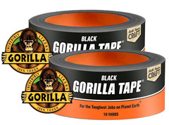 Gorilla Black 1.88 Inch X 10 Yard Duct Tape, Single Roll (Pack of 2)