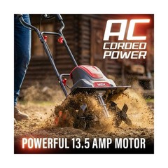 MZK 16-Inch 13.5-Amp Corded Electric Tiller/Cultivator, 8-inch tillling Depth…