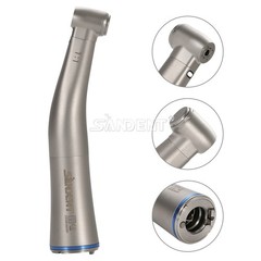 Dental 1:1 Fiber Optic LED Contra Angle Handpiece 4 Spray Push Button fit NSK