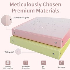 1″ 3-Ring Binder, 1-inch Pastel Color Binders with 2 Inside Pockets, Clear Vi…