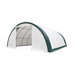 30’x40’x15′ Single Truss Arch Storage Shelter| 15OZ PVC Canvas W/Man Door