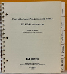 HP / Agilent 08156-91011 HP 8156A Attenuator Programming Guide Manual.